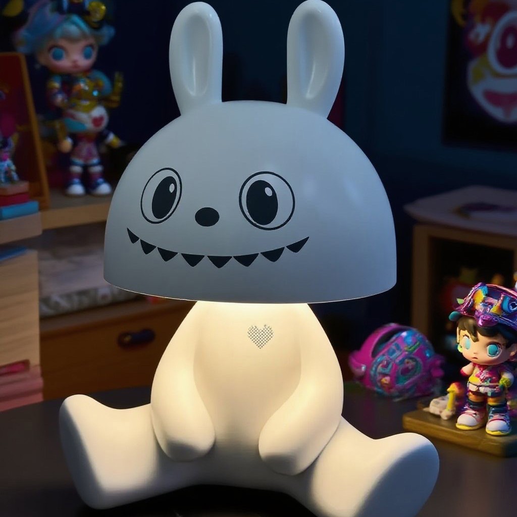 Conejo violento con altavoz Bluetooth lámpara de escritorio táctil lámpara de noche cálida lámpara de escritorio compañero de sueño lámpara de noche encantadora práctica