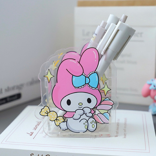 2 Yuan Shop Small Gift Cartoon Student Desktop Pen Holder Makeup Brush Stationery Acrylic Wholesale