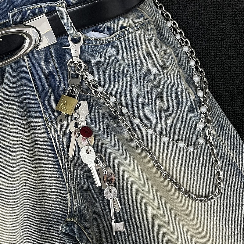 Ainworth Street Hip-Hop Patchwork Double-Layer For Men And Women, Personalized Accessories Waist Chain_voghion.com