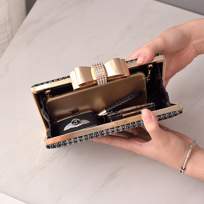 Transfronterizo nueva Socialite elegante vestido arco bolsa crossbody bolso de noche bolso de embrague femenino al por mayor