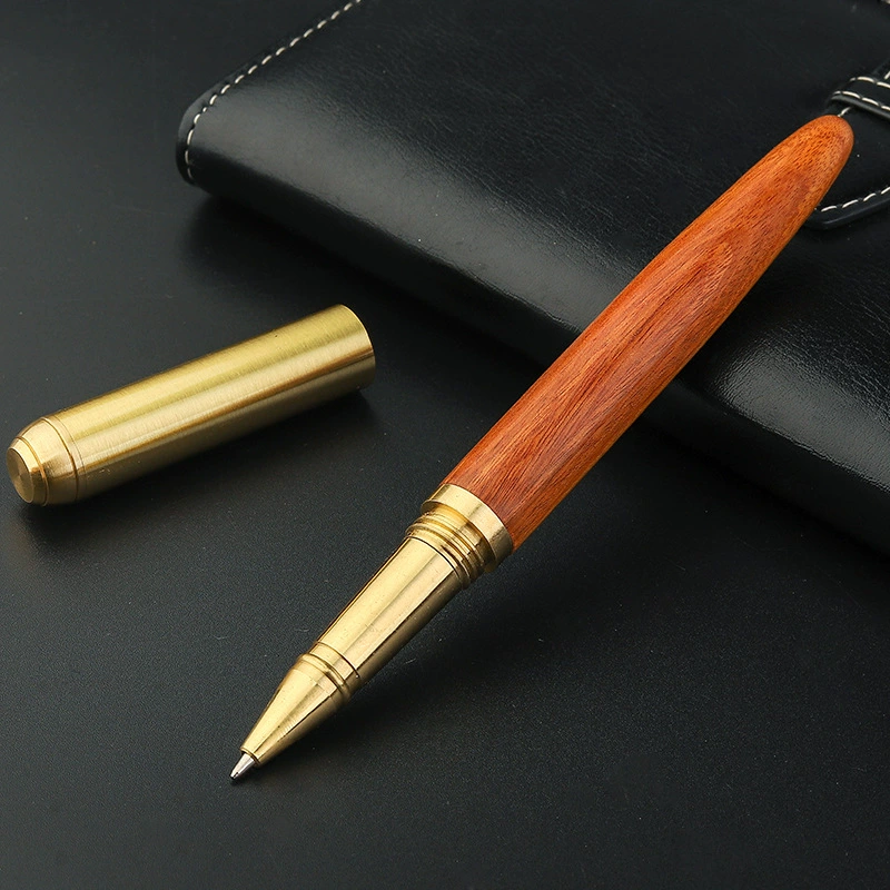 Metal brass rollerball pen sandalwood, calligraphy, gift pen from natural wood