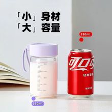 厂家批发耐热玻璃杯办公室带盖泡茶杯子花茶杯简约迷你便携随手杯