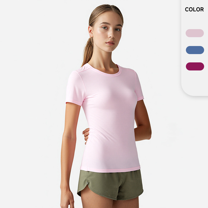 Transfronterizos de verano camisas de hielo mujeres adelgazamiento de mangas cortas yoga fitness ropa de carrera profesional al aire libre ropa de secado rápido