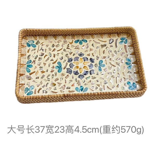 Vietnamese rattan shell tray fruit plate grows square tray household…