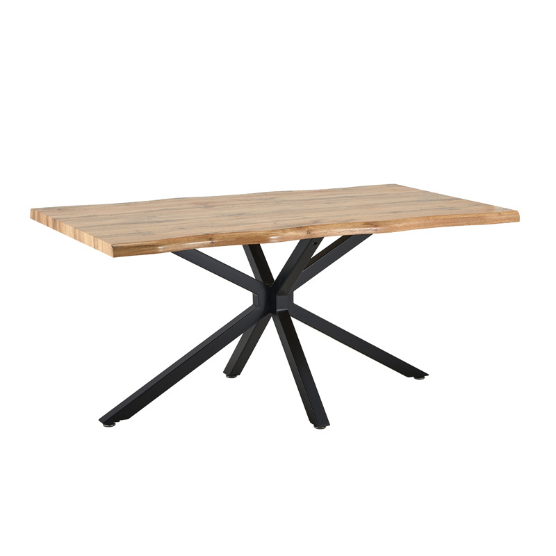 American industrial loft pegatinas de madera maciza mesa de conferencias de oficina mesa larga mesa de hierro forjado rectangular MDF mesa de comedor