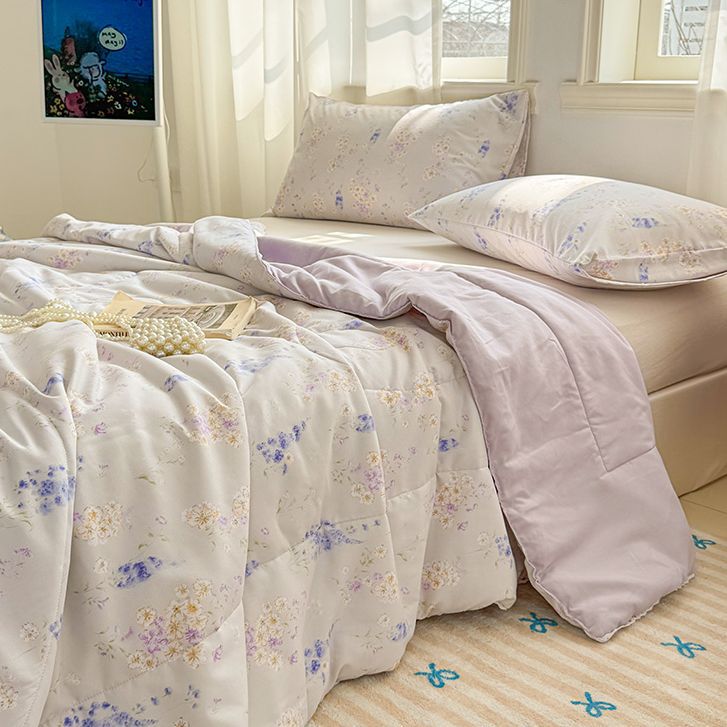 Edredón de aire acondicionado, edredón fresco de verano, lavable a máquina 2025 nueva estera de látex, edredón de verano de cuatro piezas, edredón fino simple y doble de verano