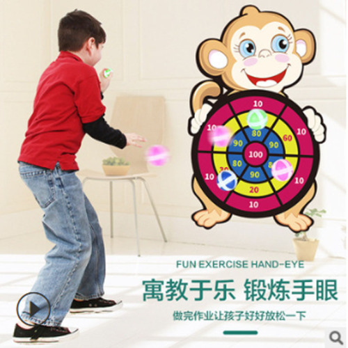 Children throwing outdoor darts cartoon puzzle parent-child boy and girl interactive game sticky ball toy