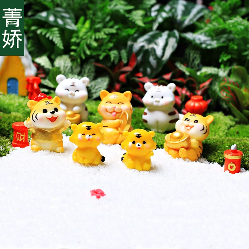Мох сочный горшок микропейзаж украшение маленький тигр Новый год Тигр Новый год Праздничная кукла подарок