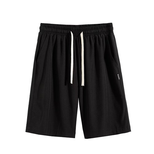 Summer Ice Silk Men's Athletic Shorts Loose Wide Leg Five-Pocket Outerwear with Hong Kong Style
