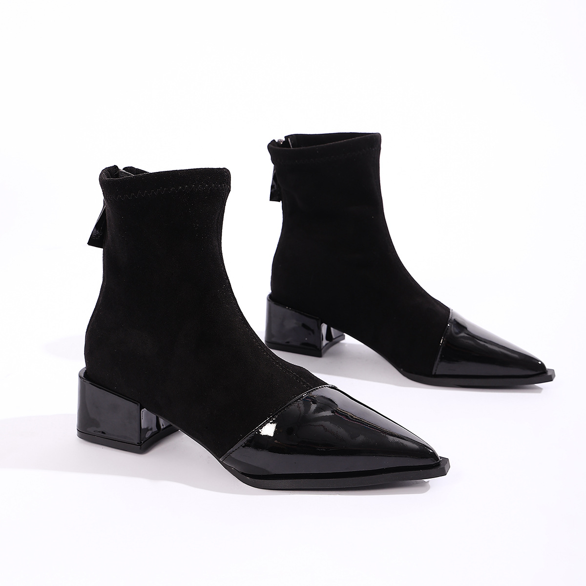 2025 Autumn New Style Boots With Back Zipper, French Suede Elegant Ankle Boots, Direct Sale From Manufacturer,_vogvips.com