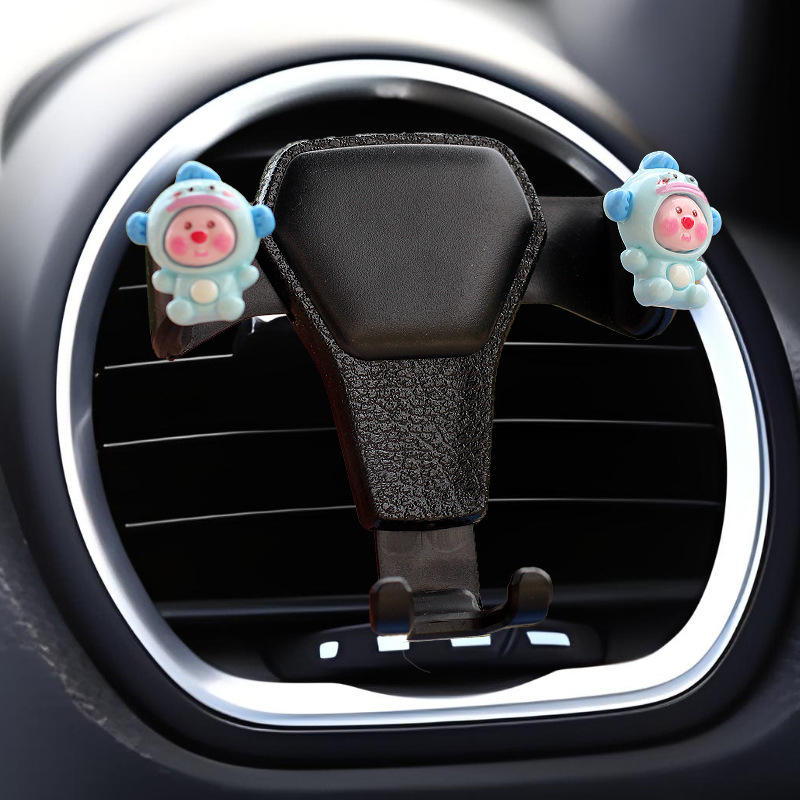 Nuevo adorno de coche de resina linda adorno de pantalla de navegación de consola central de coche de dibujos animados creativo adorno de cabeza