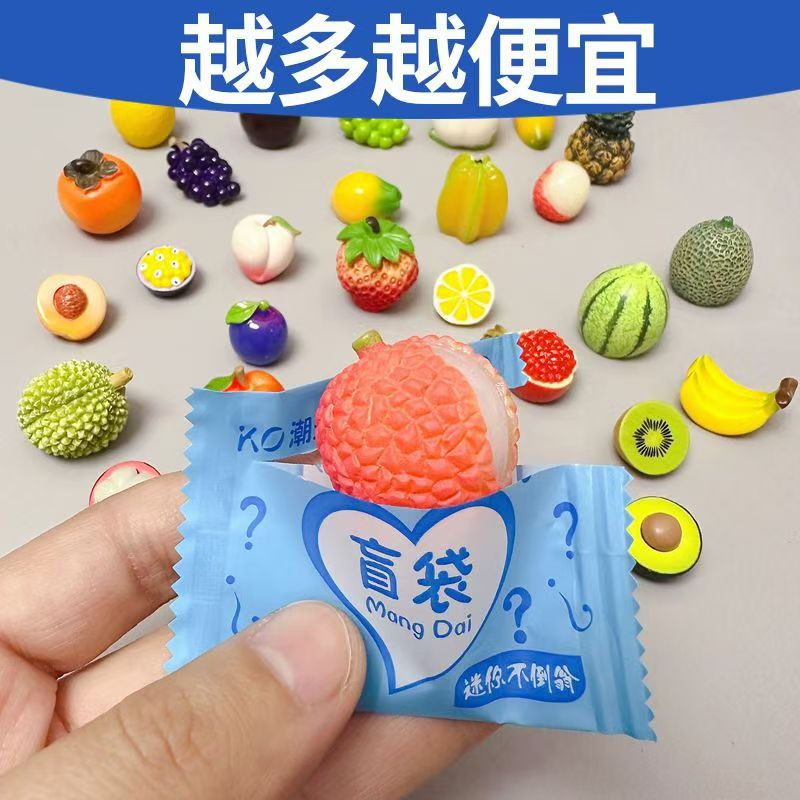 Semi-three-dimensional transparent fruit diy hairpin hair accessories simulation fruit persimmon pineapple strawberry fruit blind bag