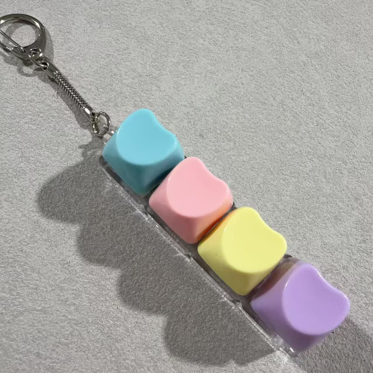 Four-button transparent shell-love (blue 10