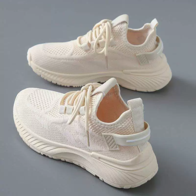 Женская спортивная обувь с дышащей сеткой, легкие кроссовки на мягкой подошве, новая летняя женская обувь, черные тонкие кокосовые туфли.