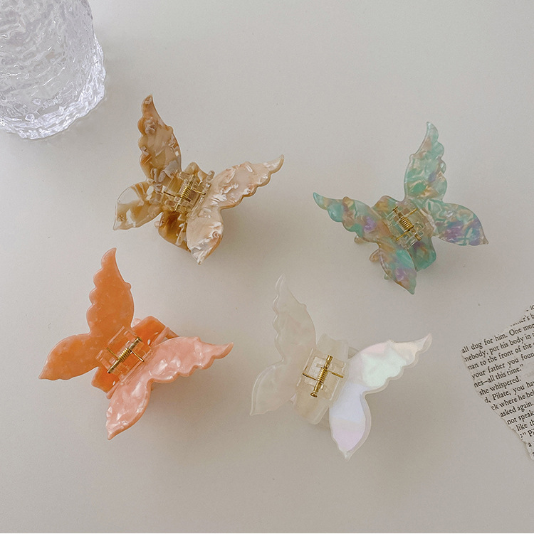 Butterfly Pattern Women's Simple Style Butterfly Acetic Acid Sheets Handmade Hair Claws