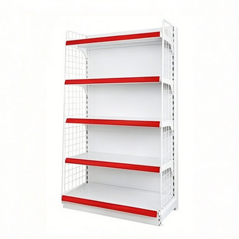 Estantes de supermercado estantes de exhibición de tiendas de conveniencia unilaterales estantes de supermercado grandes estantes de exhibición de supermercados fabricantes personalizados