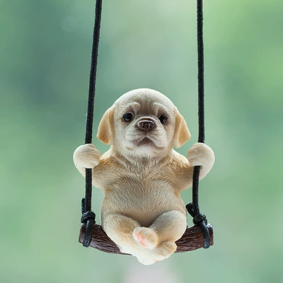 Swing Dog Car Pendant Swing Autumn Car Rearview Mirror Hanging Pendant Pendant Car Accessories for Men and Women Labrador (Car hanging) - ordinary-labrador-yellow-as-shown-in-the-picture