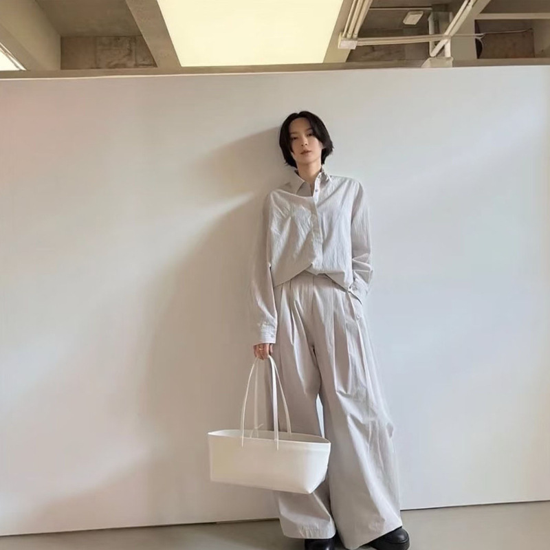 Fan Sun·Xh2026 Spring New Korean Dongdaemun Am*Me*To Wide-Leg Pants 70% off Draped Straight-Leg Casual Trousers
