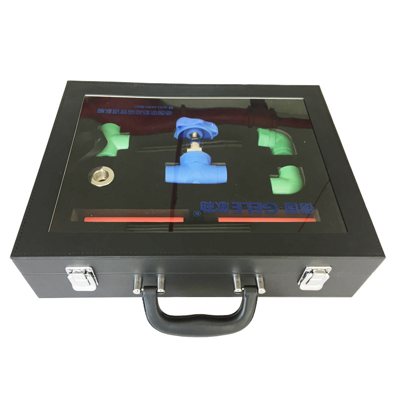 厂家定制 水管样板色卡皮箱 透明亚克力展示箱  eva模型箱