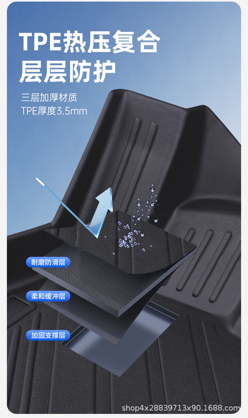 Volkswagen-Specific Full-Surround Tpe Car Floor Mats Are Suitable for Magotan, Sagitar, Lavida, Tanyue, Tuyue, and Passat