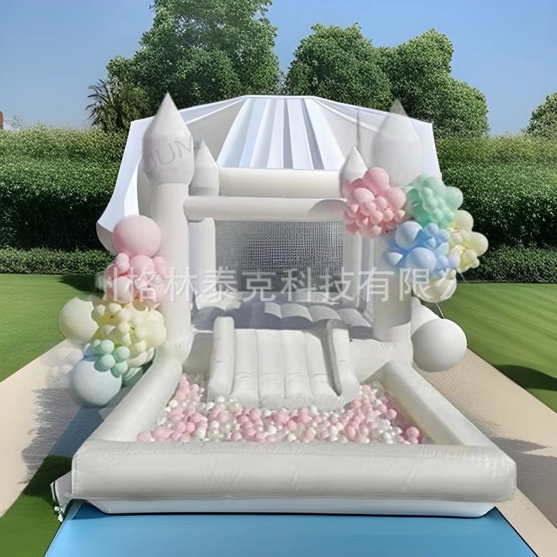 White inflatable castle