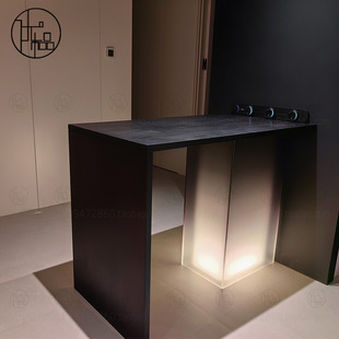 Black Luminous Acrylic Island Dining Table Integrated Villa Flat Multi-Functional Bar