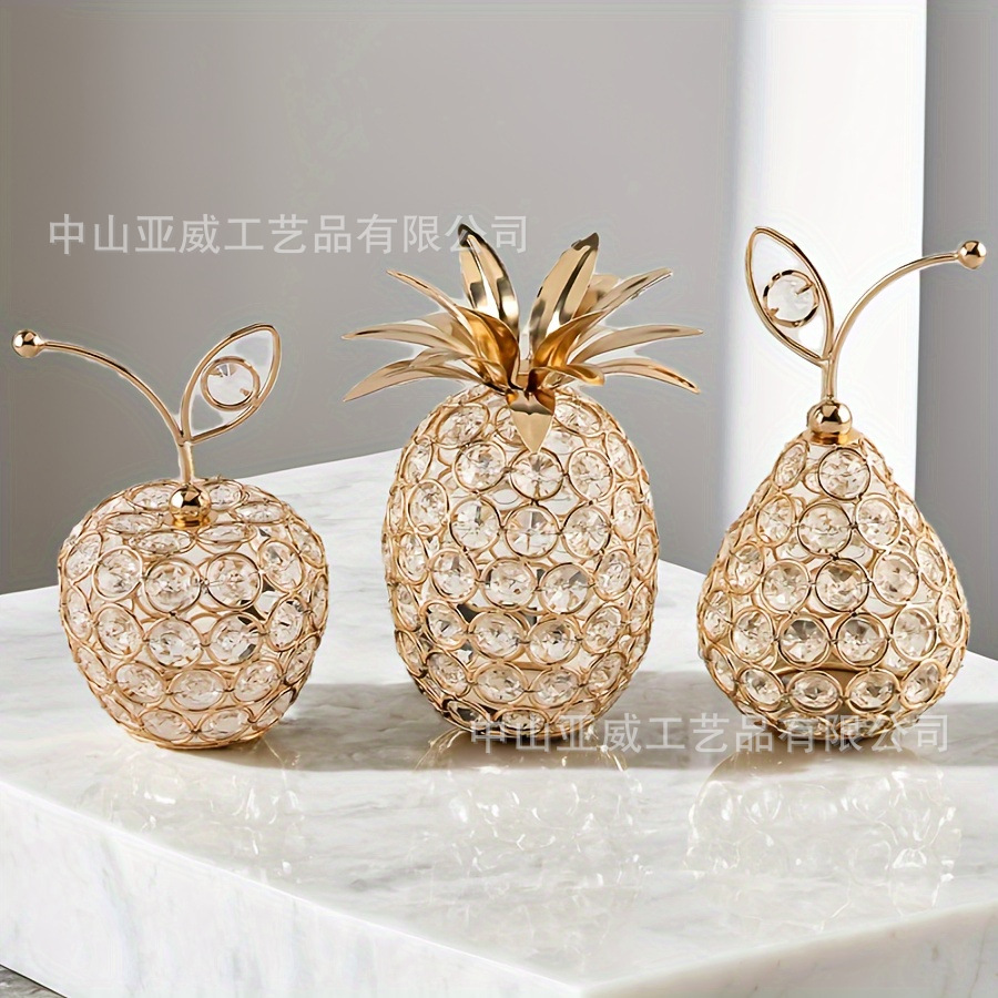 2 Artesanía de cristal creativa europea Apple Sydney Péndulo de decoración del hogar en forma de piña