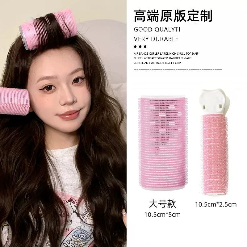 Curly big bangs, hairgrip, adds volume