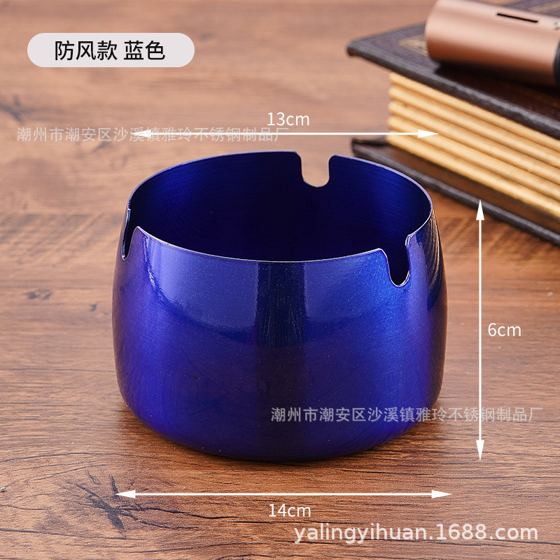 Cenicero de acero inoxidable dorado grueso, resistente y elegante, ideal para bar o cafetería, venta directa de fábrica