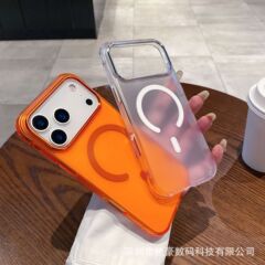 适用iPhone17promax肤感磨砂磁吸手机壳苹果16亲肤气囊防摔PC套14