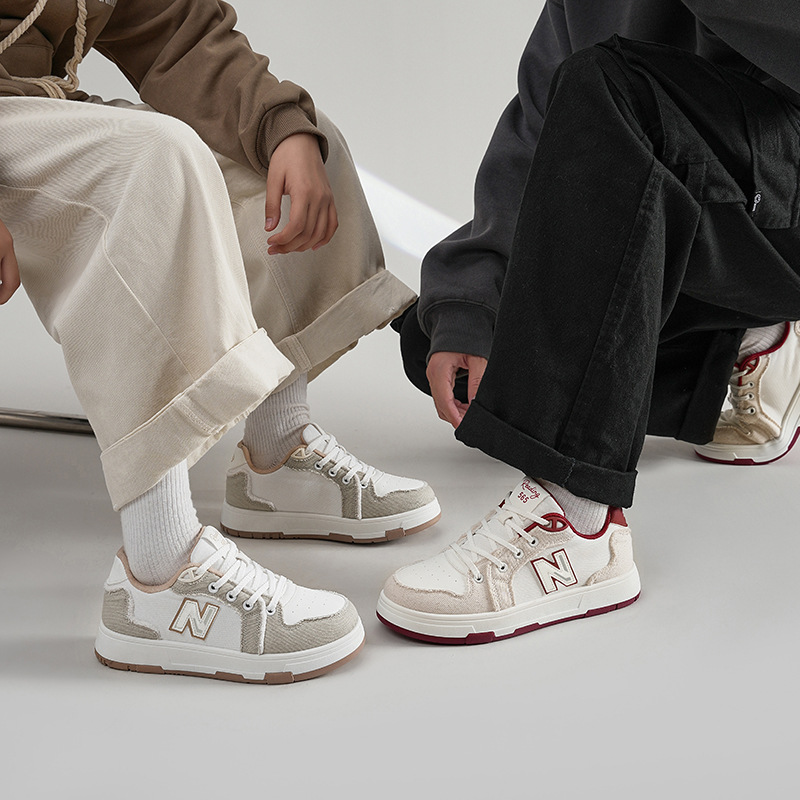 Giày sneaker nam cổ thấp đế dày phong cách retro thể thao — 565 Trắng Xanh