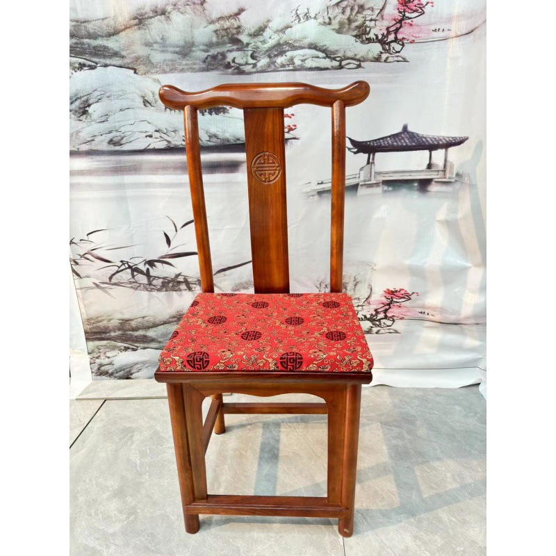 Silla de cuerno de estilo chino Silla de madera maciza de hotel para el hogar Silla de comedor de olmo Silla de respaldo Silla de comedor de hotel Silla de sombrero oficial