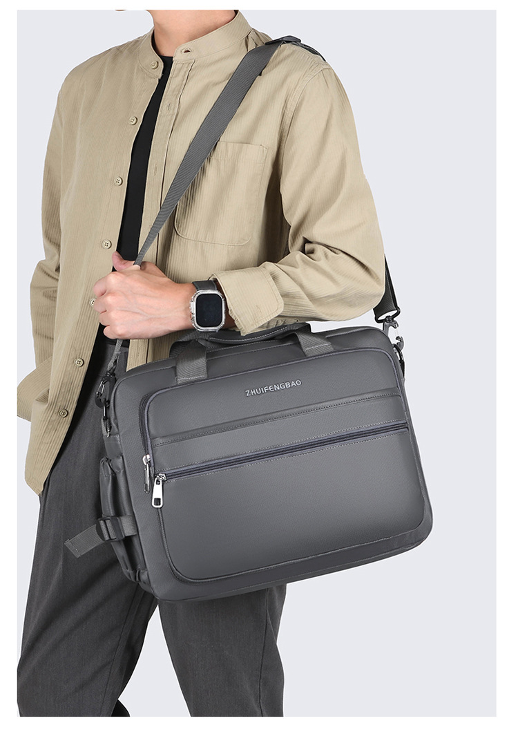 The new 2024 minimalist and sophisticated briefcase men's large-capacity casual sports single-shoulder bag is water-resistant for cross-border use Item Picture