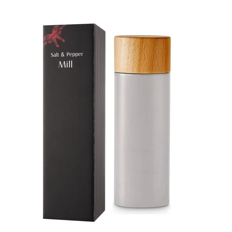 Molinillo de pimienta de 6 pulgadas ajuste inferior pimienta molienda cilíndrico molino de pimienta manual pimienta negra molinillo de sal de mar