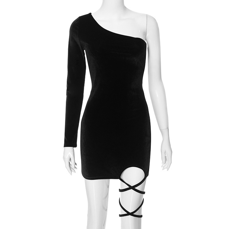 Solid Color Shoulder Strap Adult Lady like Woman Sexy Sheath Slim Fit Slimming Short Women Dress 5 Solid Color Shoulder Strap Adult Lady like Woman Sexy Sheath Slim Fit Slimming Short Women Dress