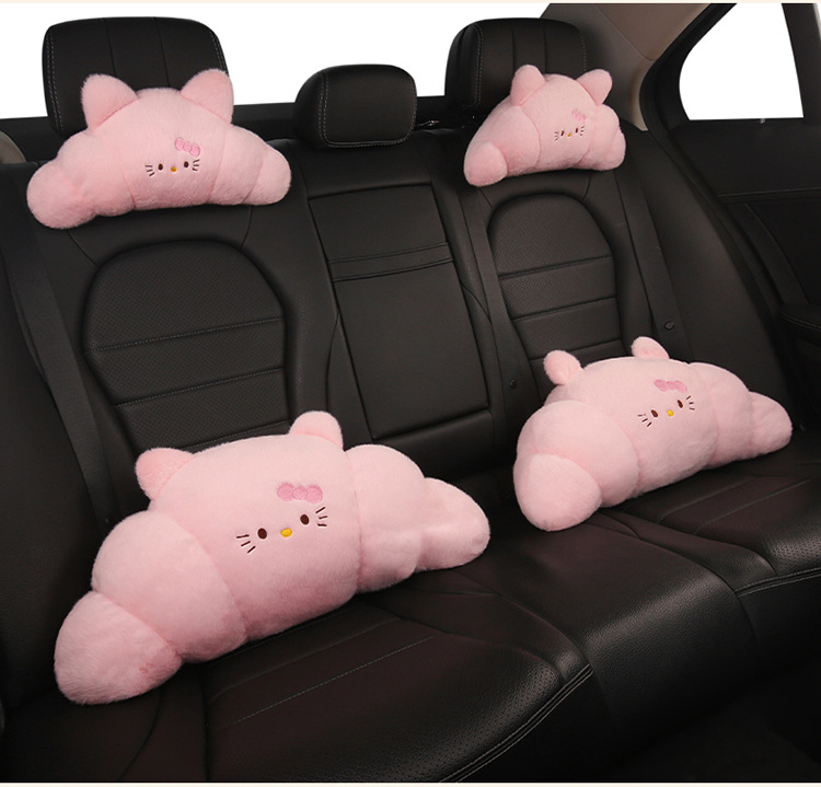 Plush Car Headrest Pillow, Neck Pillow, Cute Cushion, Car Seat Cushion, Cartoon Quirky Croissant Muscle Kt