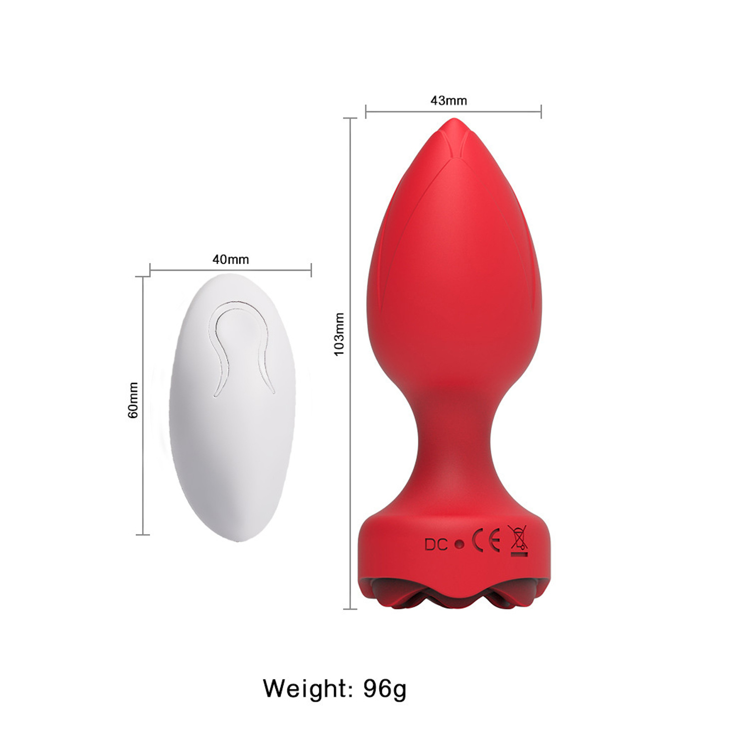 Female Charging Rose Anal Plug 10 Frequency Vibration Wireless Remote Control Rear Home Masturbator Adult Sex Products_voghion.com