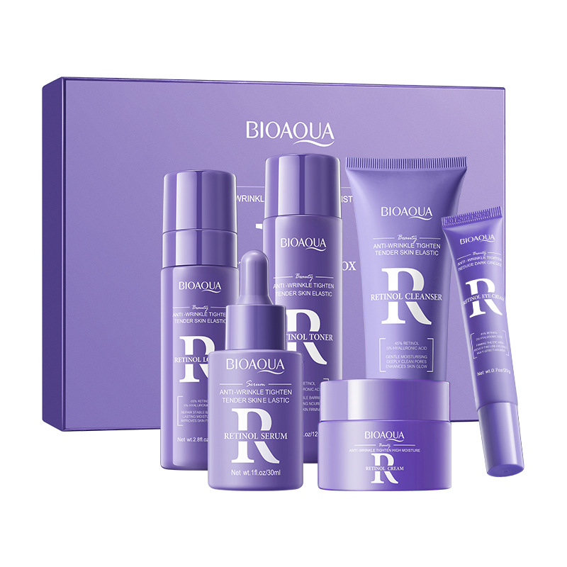 Transfronterizo BIOAOUA Aloe Vera retinol antiarrugas firmemente alta hidratación caja de regalo para el cuidado de la piel en inglés