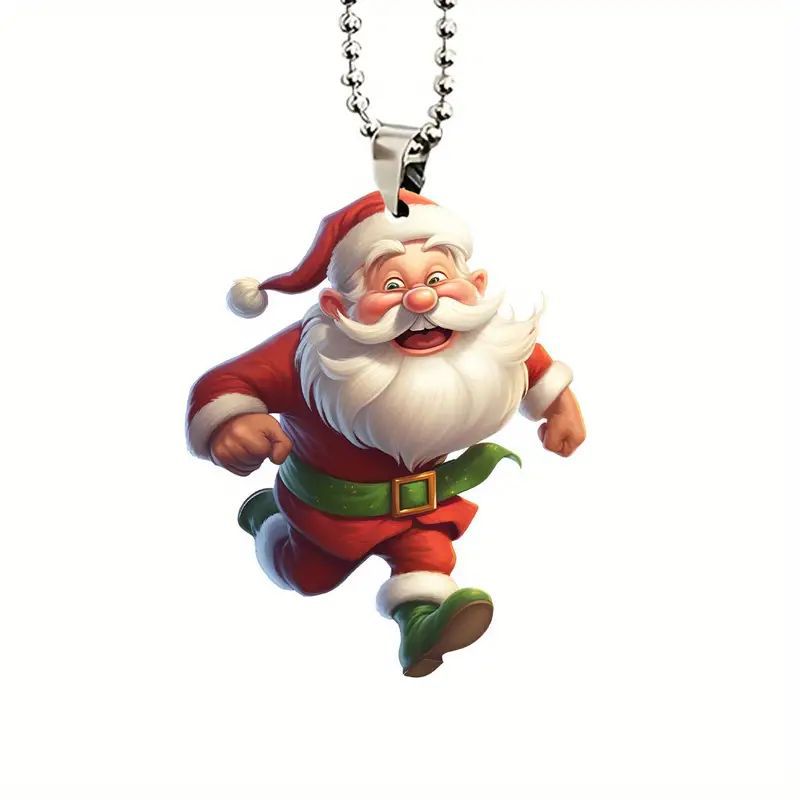 Santa Claus adorable Navidad colgante acrílico transfronterizo nuevo coche plano espejo interior decoración