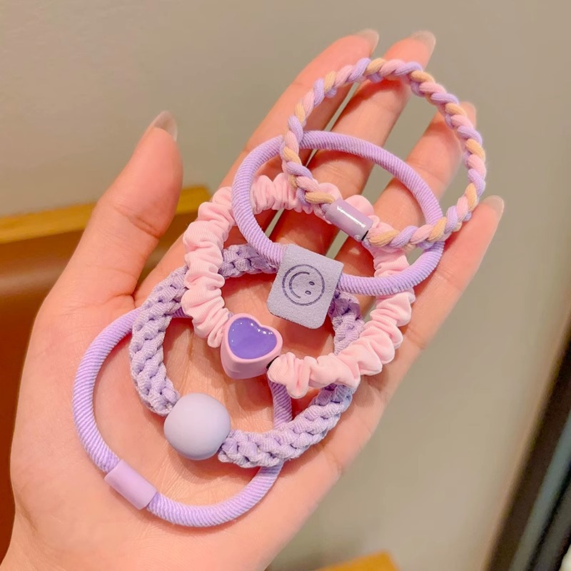 Banda de goma de color para niños niñas atadas cabello cuerda de cabello de alta elasticidad cuerda de cabello duradera de cabello de alta calidad anillo de cabello cubierta de cuero