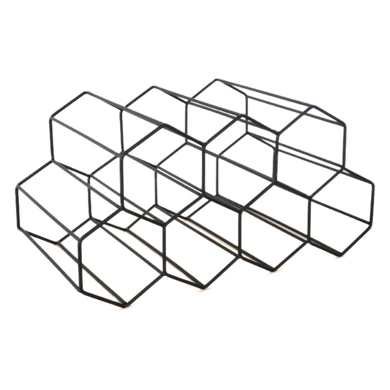 Estante del vino del hierro del metal del oro ins sala de estar estante de exhibición del gabinete del vino creativo panal estante del vino horizontal