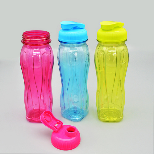 PET sports water bottle 750ml flip-top cold drink cup