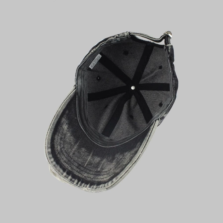 Denim baseball cap, leisure adjustable hat, washed look, size M (56–58 cm)
