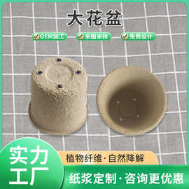 现货家庭园艺花盆加厚可降解纸浆多肉种植大花盆育种盆定植盆绿植