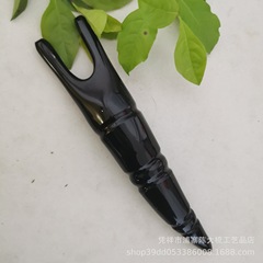 黒牛角彫刻鼻剃りマッサージ器サイズランダム発竹節ハンドル彫刻ハンドル黒鼻剃り