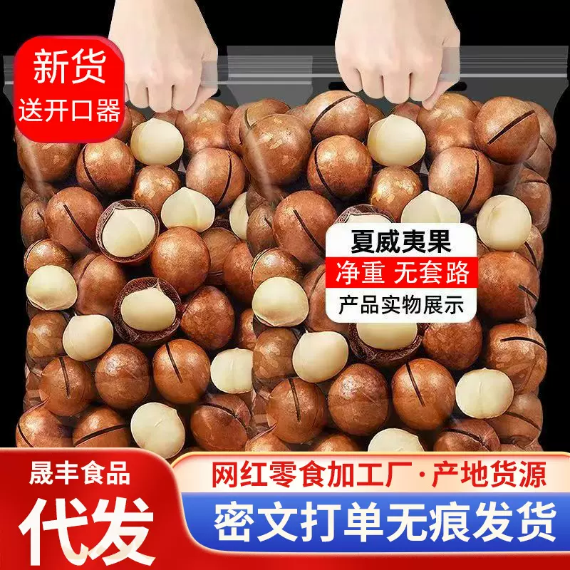 代发夏威夷果薄皮大颗粒袋装500g手剥胡桃果夏果奶香夏威夷果大果