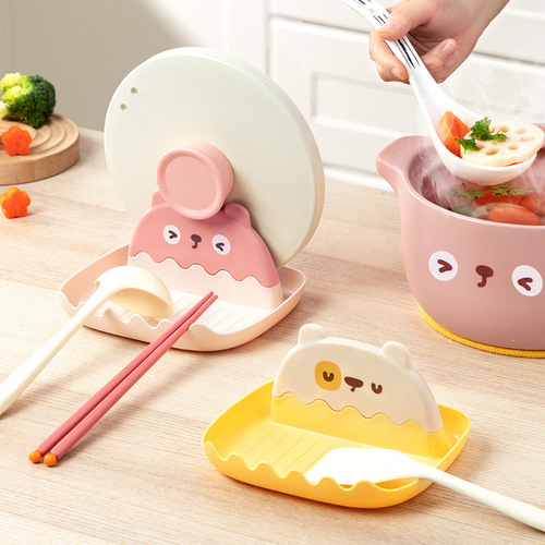 Kitchen pot cover rack countertop sitting foldable storage rack for spoon cooking spatula spatula rack holder storage artifact