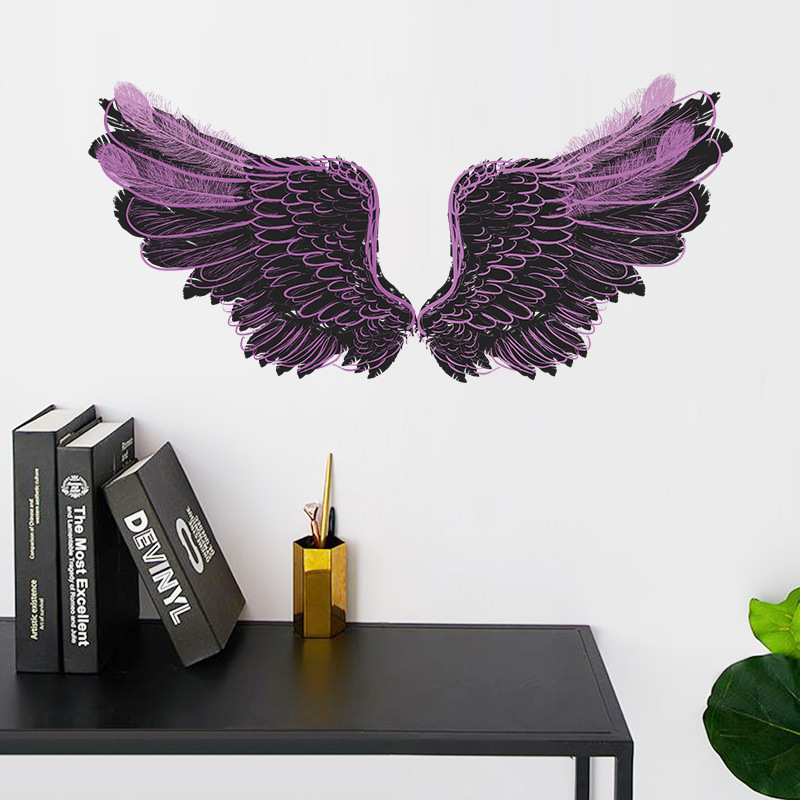 New Fashion Purple Black Wings Wall Stickers display picture 5