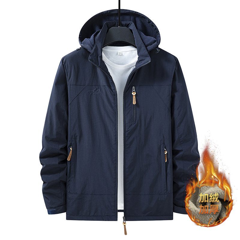 Chaqueta con Capucha para Hombre de Nailon Impermeable y Transpirable para Uso Casual