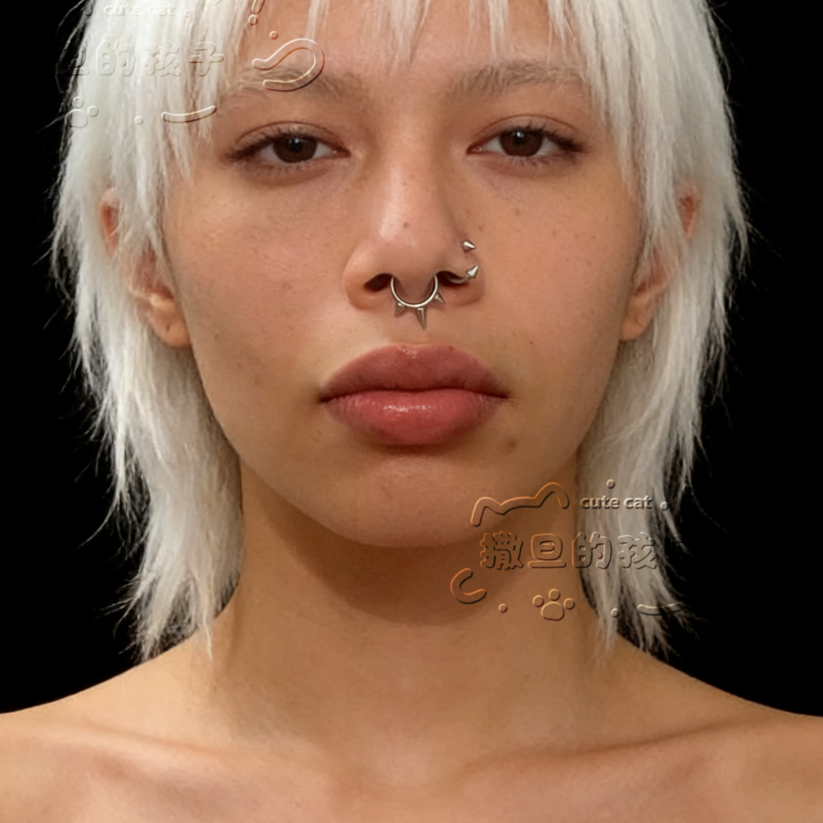 16G labret stud size and finish detail